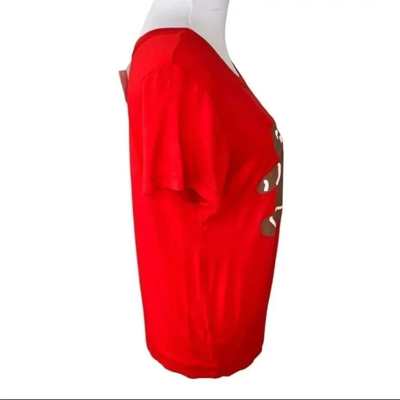 Prince Peter Collection Red  Gingerbread Oh Snap Holiday Christmas T Shirt - Picture 6 of 11